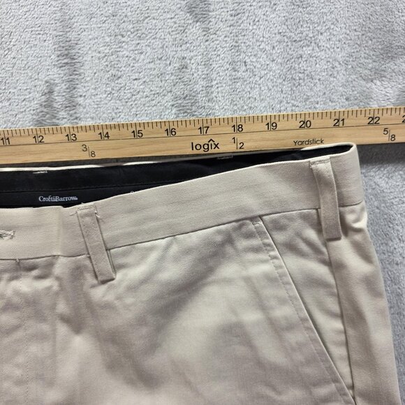 Croft & Barrow Pants Mens 42x30 Khaki Flat Front Easy Care Chino Classic Casual - Picture 6 of 9